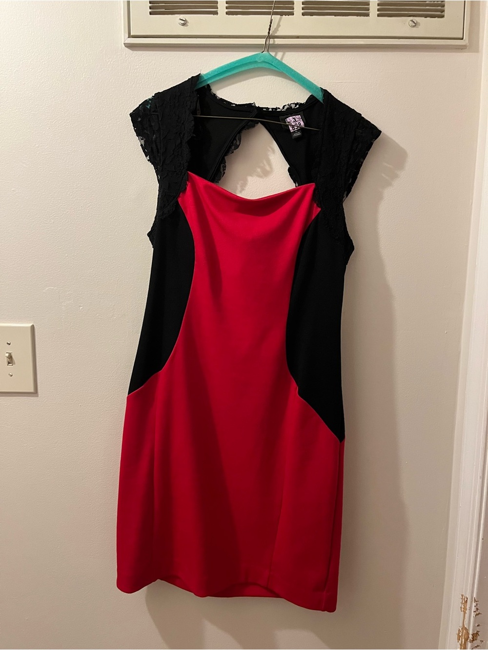 Red and Black Cap Sleeve Dress